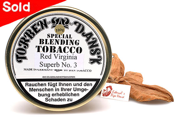 Torben Dansk No. 3 Red Virginia Superb Pipe tobacco 100g Tin